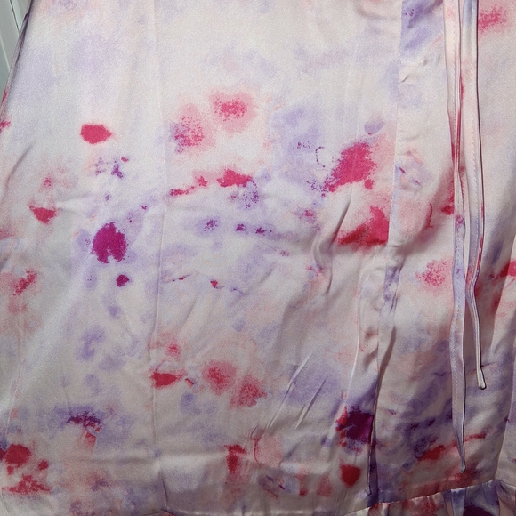 Emily Wonder Soft Pink Floral Tie-Dye Ruffle Strap Mini Dress - Picture 15 of 15